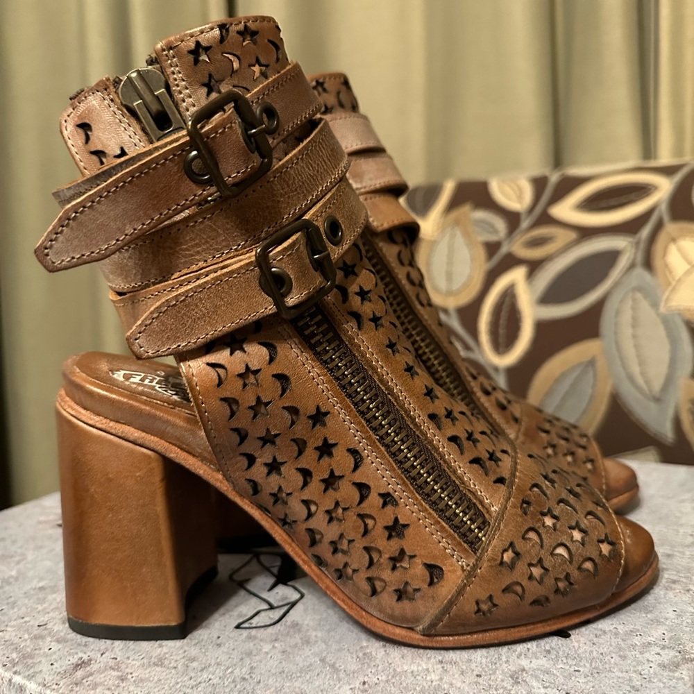 Freebird Leather Open-toe Booties